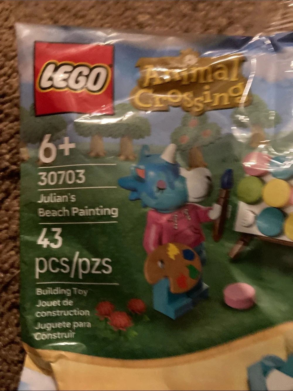 Lego Animal Crossing Julian's Beach Painting Playset - Blue, Tan, Green, Pink be